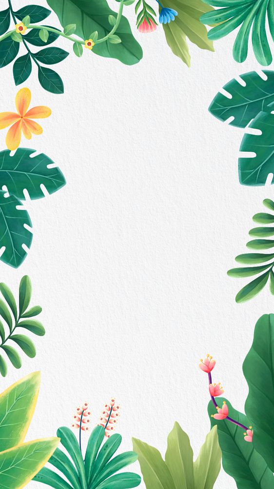 Botanical frame, editable hand-drawn nature remix