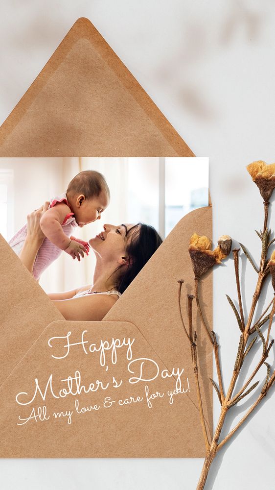 Mother's day Facebook story template, editable floral design