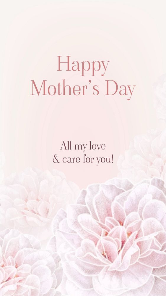 Mother's day Facebook story template, editable flower design