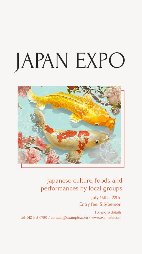 Japan expo Instagram story template, editable design