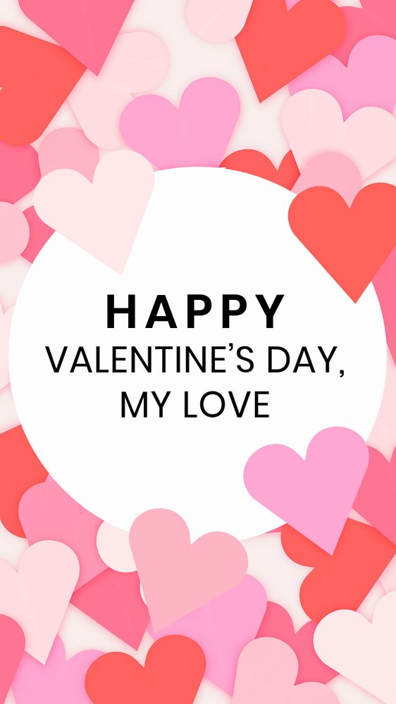 Valentine’s Instagram story template, editable deign 