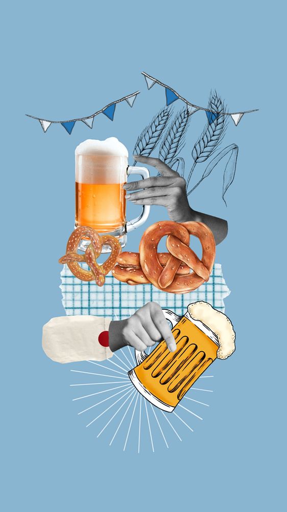 Oktoberfest iPhone wallpaper, editable festival remix design