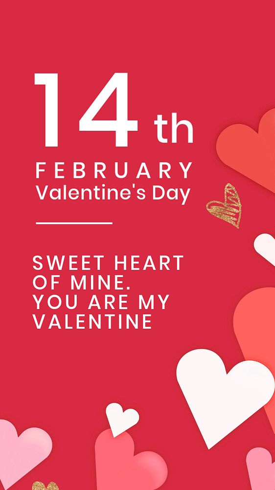 Valentine’s event Instagram story template, editable deign