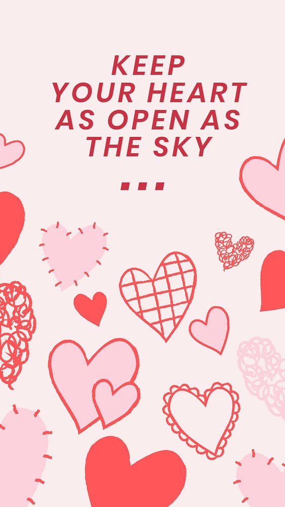 Valentine’s quote Facebook story template, editable deign