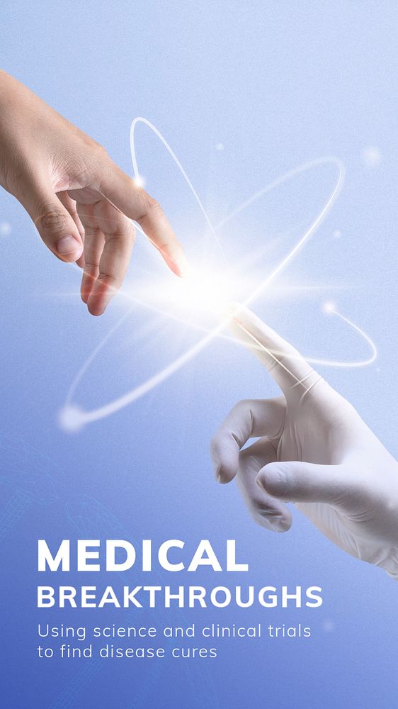 Medical breakthroughs Facebook story template, editable text