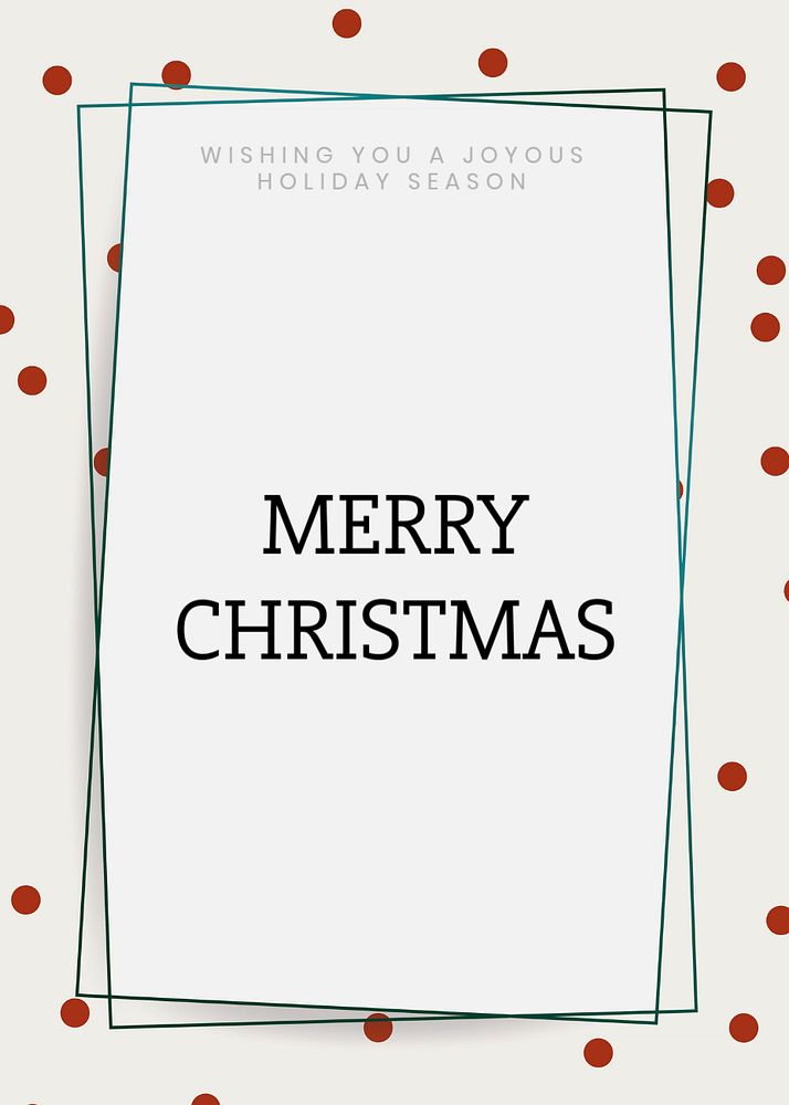 Christmas greetings invitation card template, festive editable design