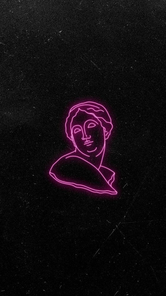 Aesthetic neon statue iPhone wallpaper