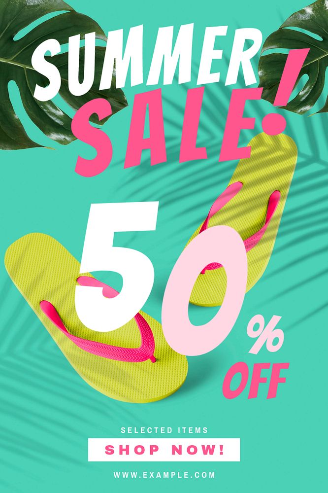 Summer sale Pinterest pin template, editable design