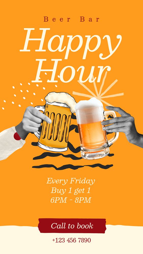 Beer promotion Pinterest pin template, editable collage remix design