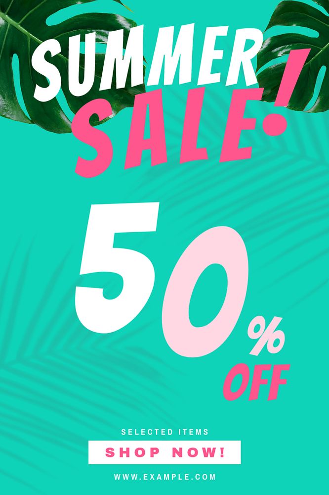 Summer sale Pinterest pin template, editable design