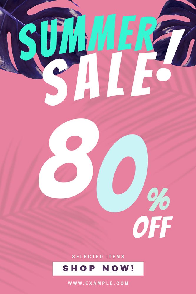 Summer sale Pinterest pin template, editable design