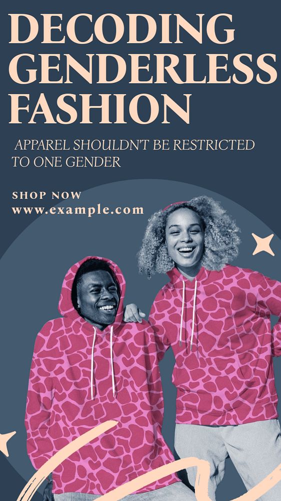 Genderless fashion Instagram story template, editable collage remix design