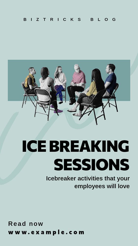 Ice-breaking sessions Instagram story template, editable collage remix design