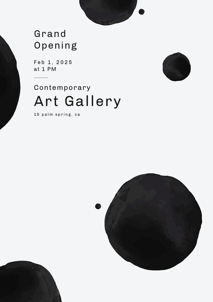 Art gallery poster template,  editable text