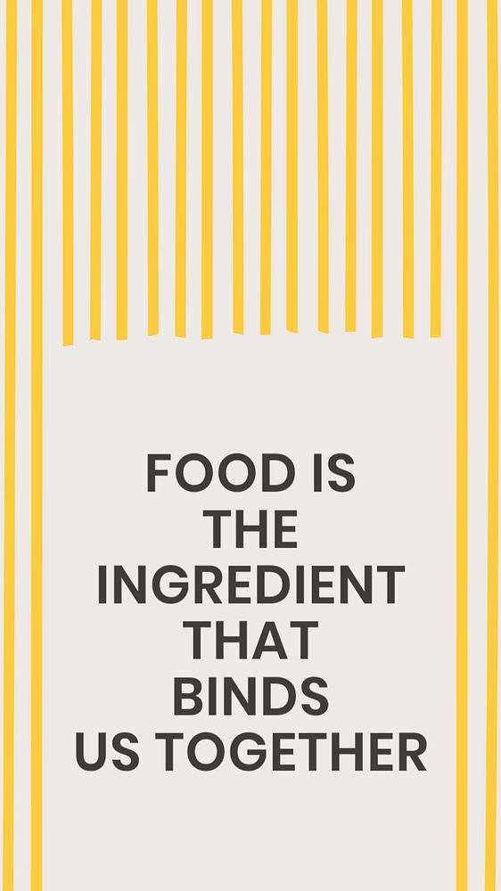 Food quote Instagram story template, cute editable text design