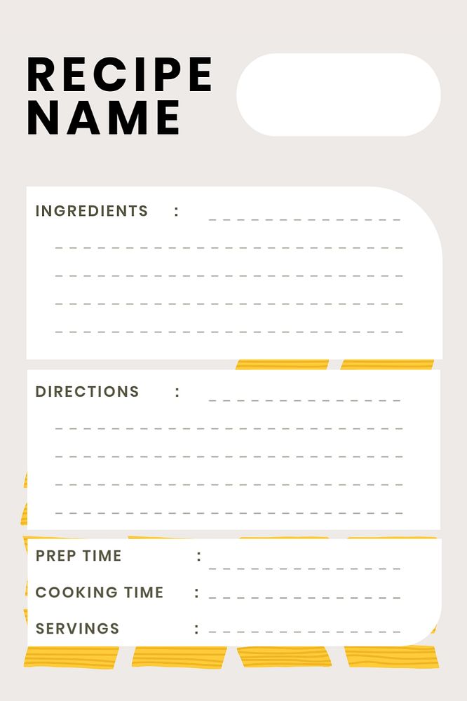 Food recipe Pinterest pin template, cute editable design