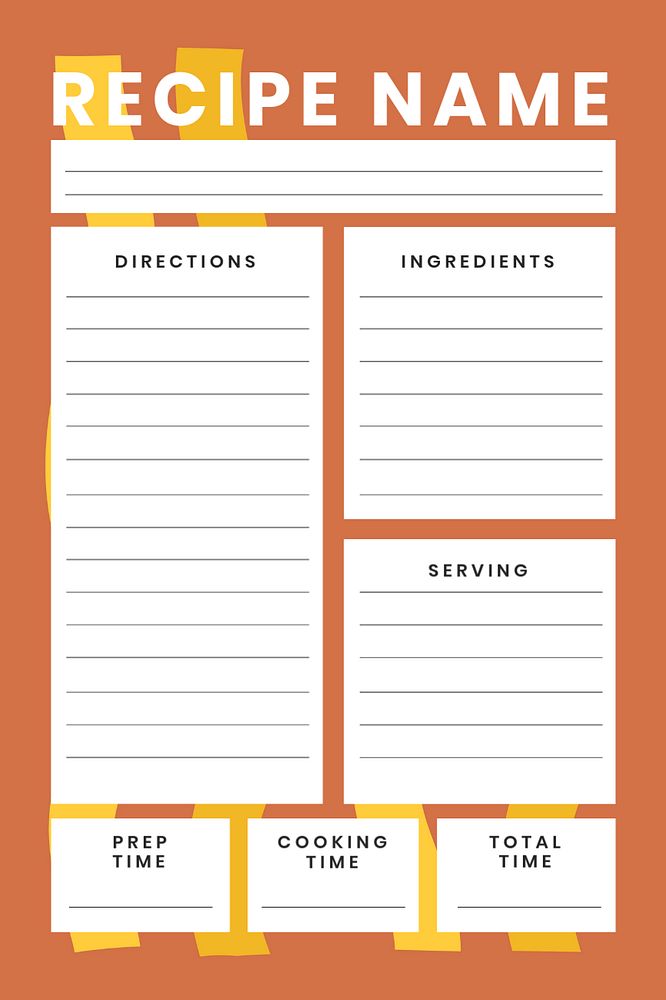 Food recipe Pinterest pin template, cute editable design