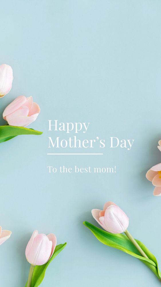 Mother's day Facebook story template, tulips design 