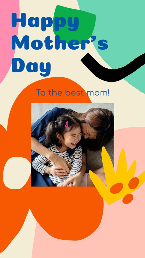 Mother's day Instagram story template, editable floral design