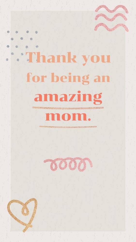 Thank you mom Instagram story template,  editable design 