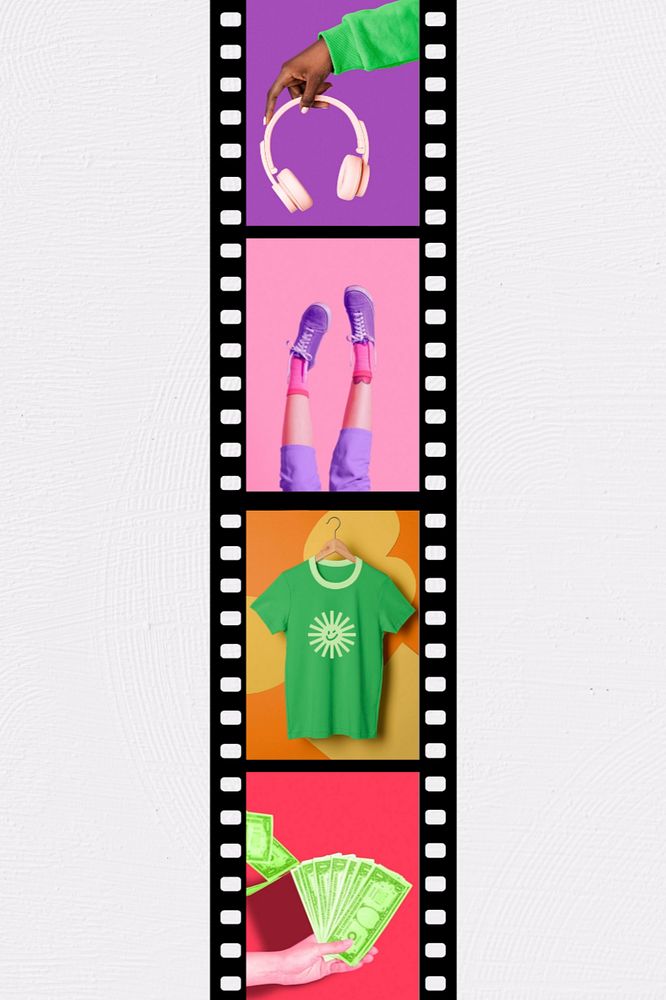 Customizable film strip, collage design