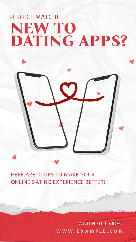 Online dating Pinterest pin template, editable collage remix design