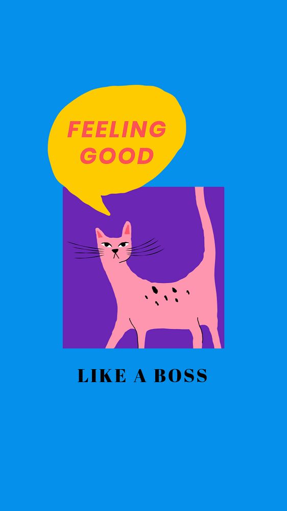 Feeling good Instagram story template, editable text