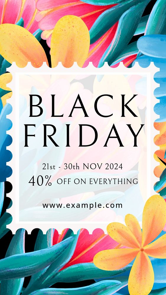 Black Friday Pinterest pin template, editable hand-drawn nature