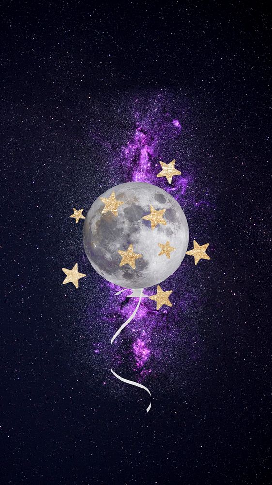 Aesthetic moon galaxy iPhone wallpaper