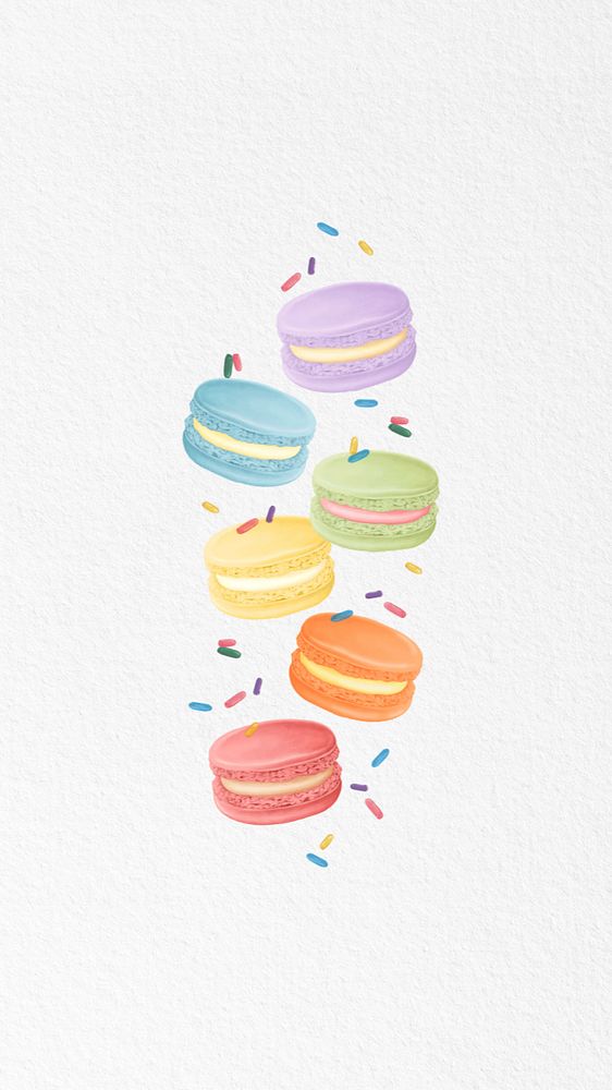 Cute macaron white iPhone wallpaper