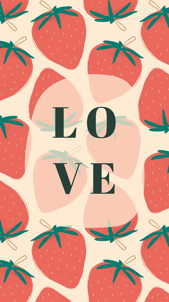 Love strawberry Instagram story template, editable design