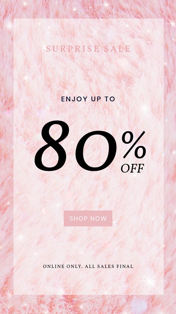 Editable pink Instagram story template, shop promotion