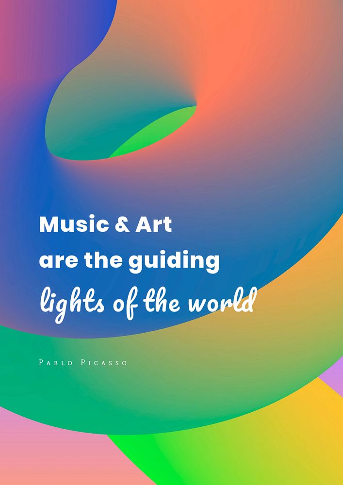 Music quote poster template, editable design