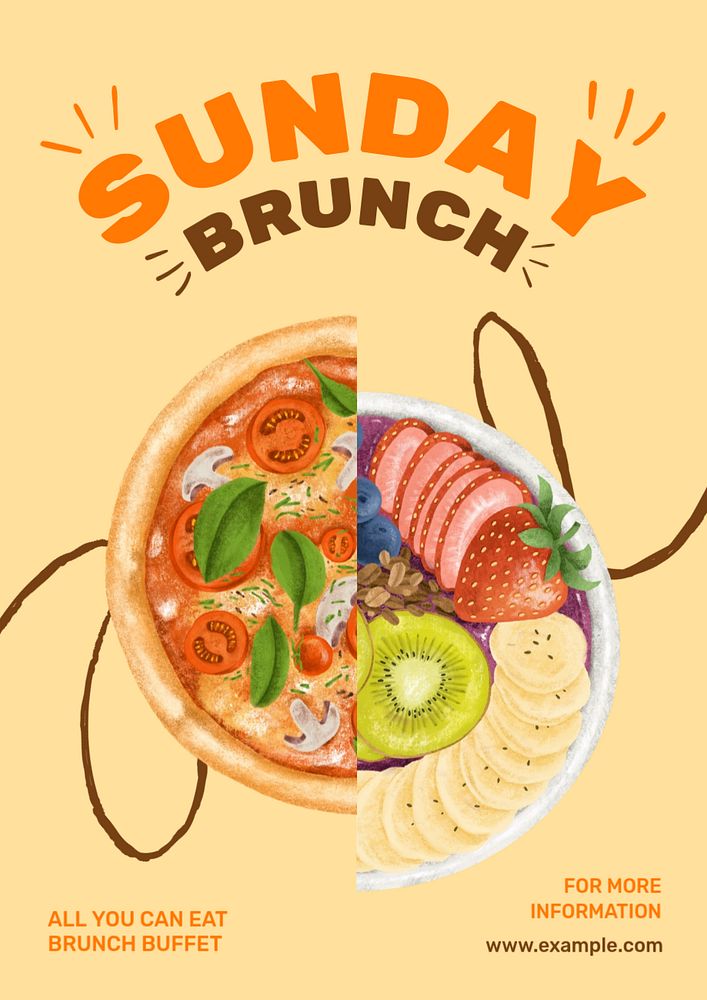 Sunday brunch customizable poster template