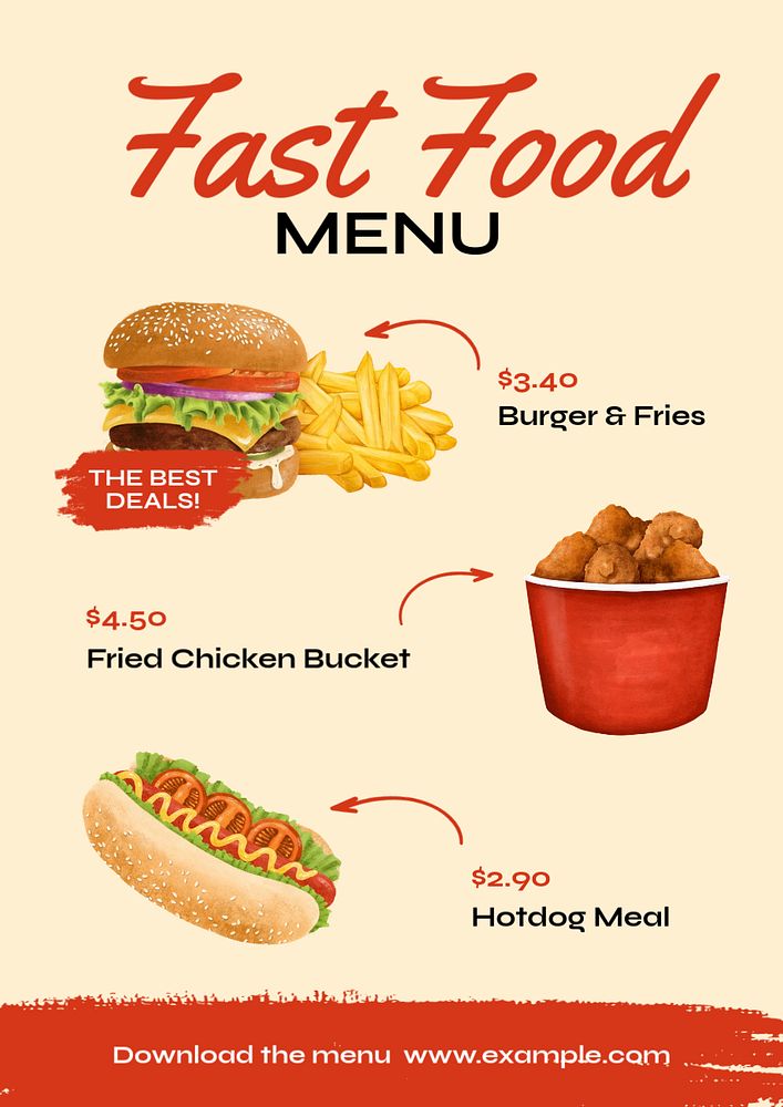 Fast food customizable poster template