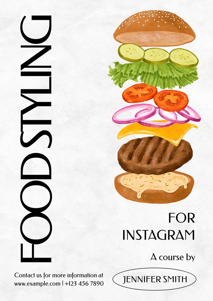 Food styling customizable poster template