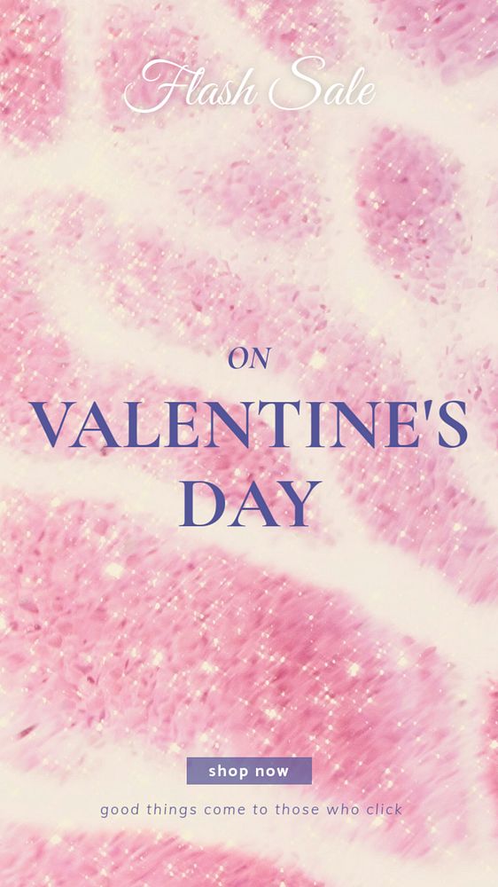 Valentine's day sale  Facebook story template, editable design 