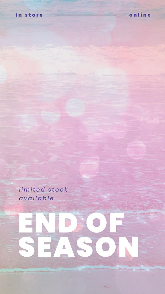 End of season sale  Facebook story template, editable design 