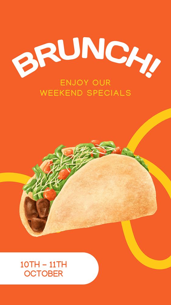 Taco brunch Instagram story template, editable design