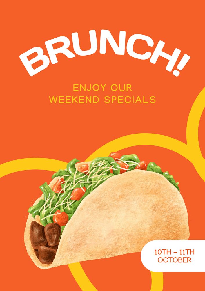 Taco brunch customizable poster template