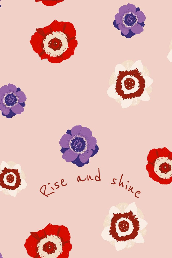 Flower aesthetic Pinterest Pin template, rise and shine quote, editable design