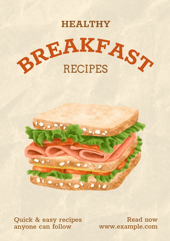 Breakfast recipes customizable poster template