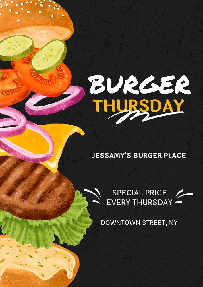 Burger Thursday customizable poster template