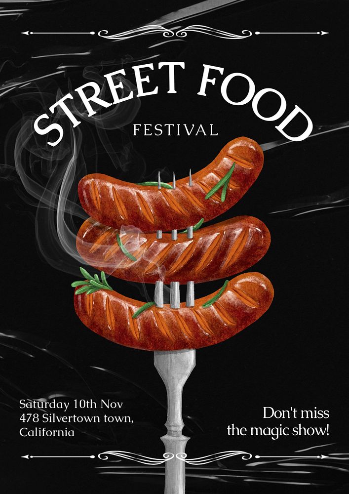 Street food customizable poster template