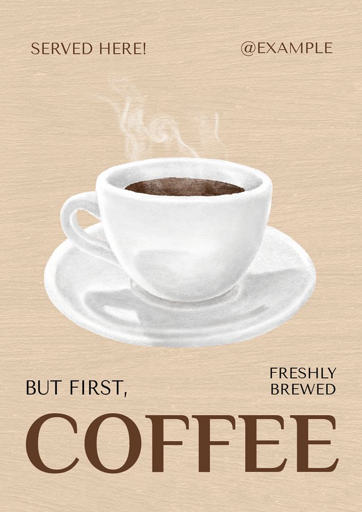 Coffee aesthetic customizable poster template