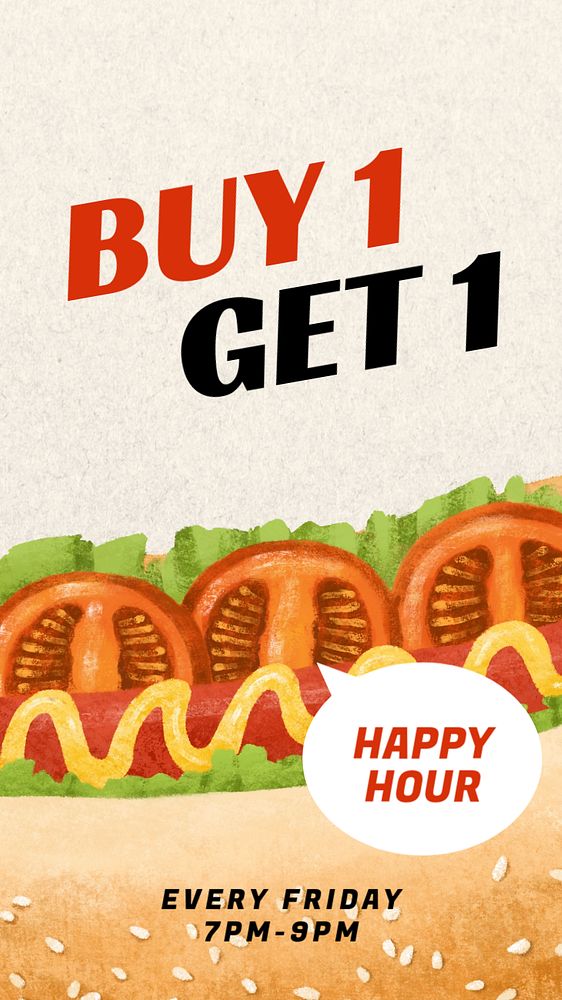 Hot dog Instagram story template, editable design