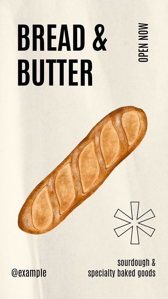 French baguette Instagram story template, editable design