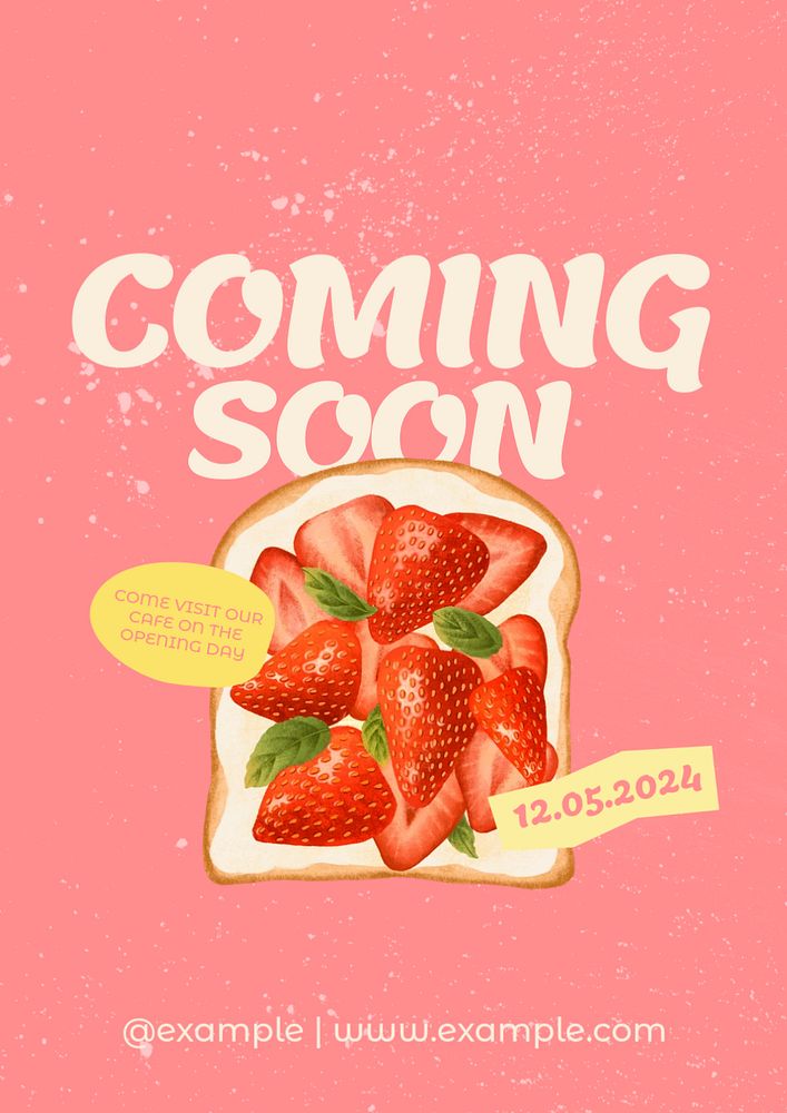 Strawberry toast customizable poster template