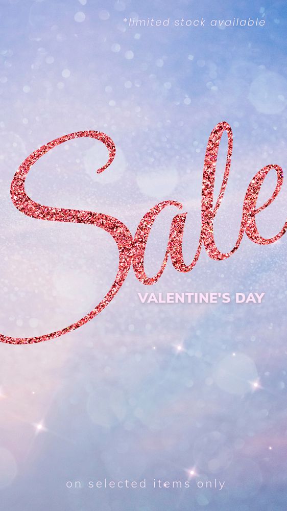 Valentine's day sale  Facebook story template, editable design 