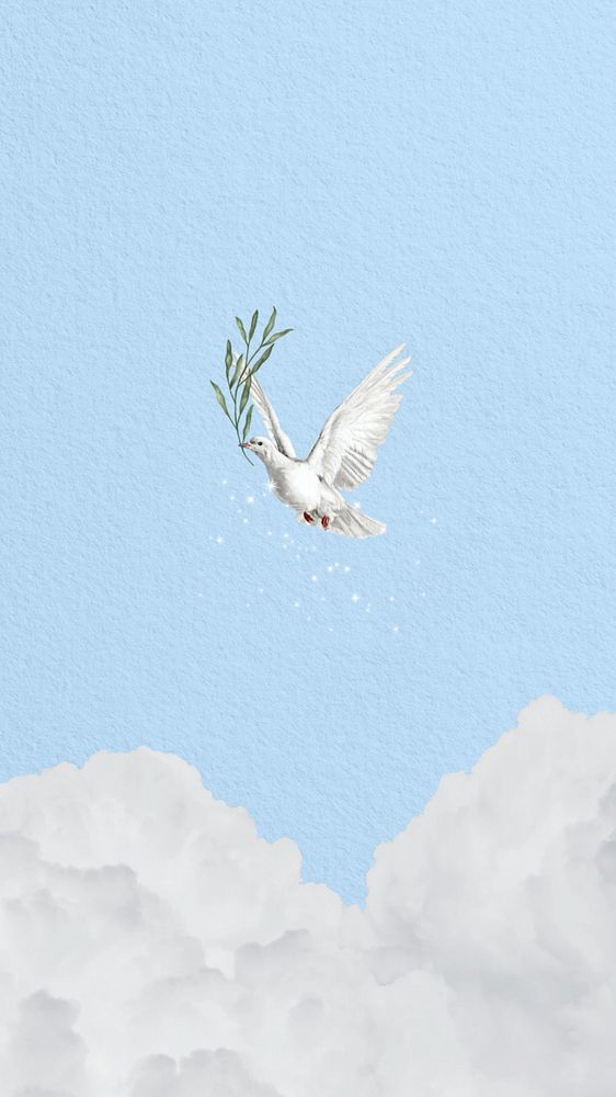 Flying dove iPhone wallpaper, aesthetic animal background